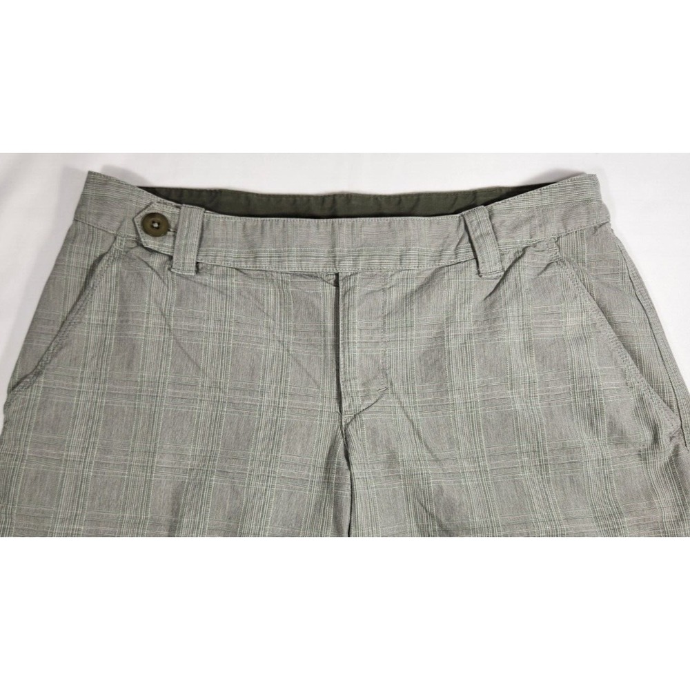 Women's NORTH FACE bermuda SHORTS plaid green‎ HIKING inseam 11" Size 6